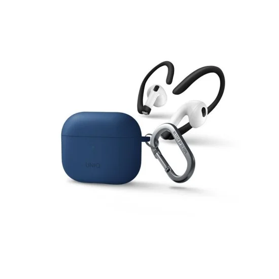 Uniq Nexo Active Hybrid Silicone Hang Case With Sports Ear Hooks for Airpods 3 - Caspian Blue